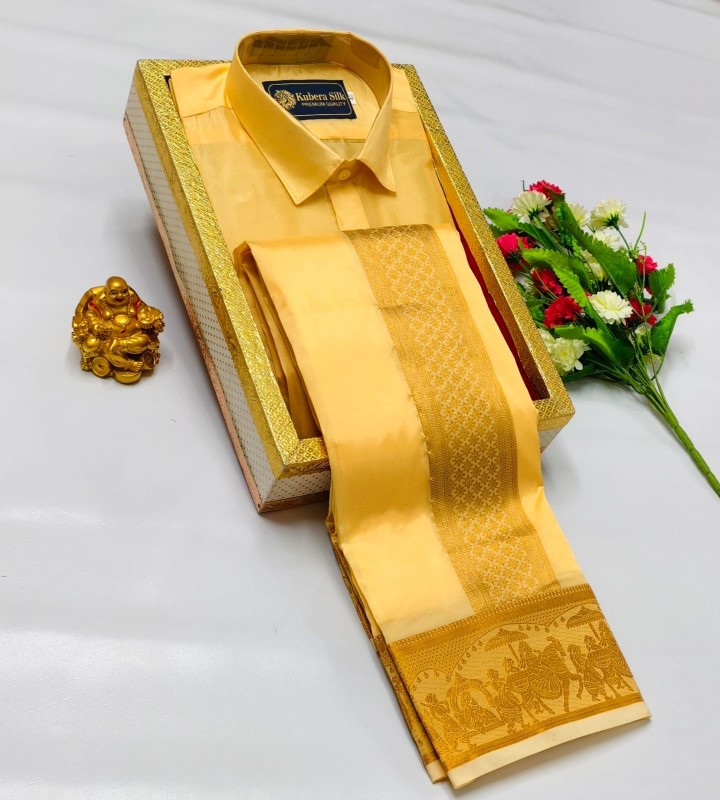 Wedding Pattu Dhoti Shirt