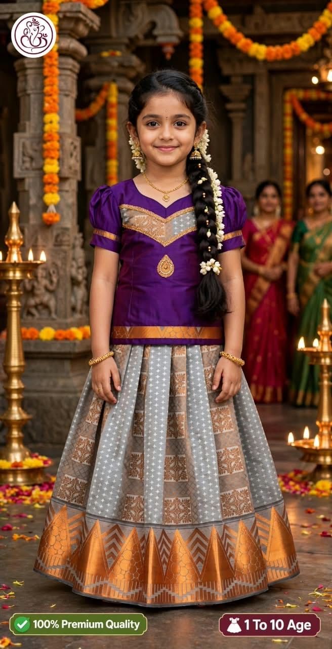 Kuttys Pattu Pavadai Dress