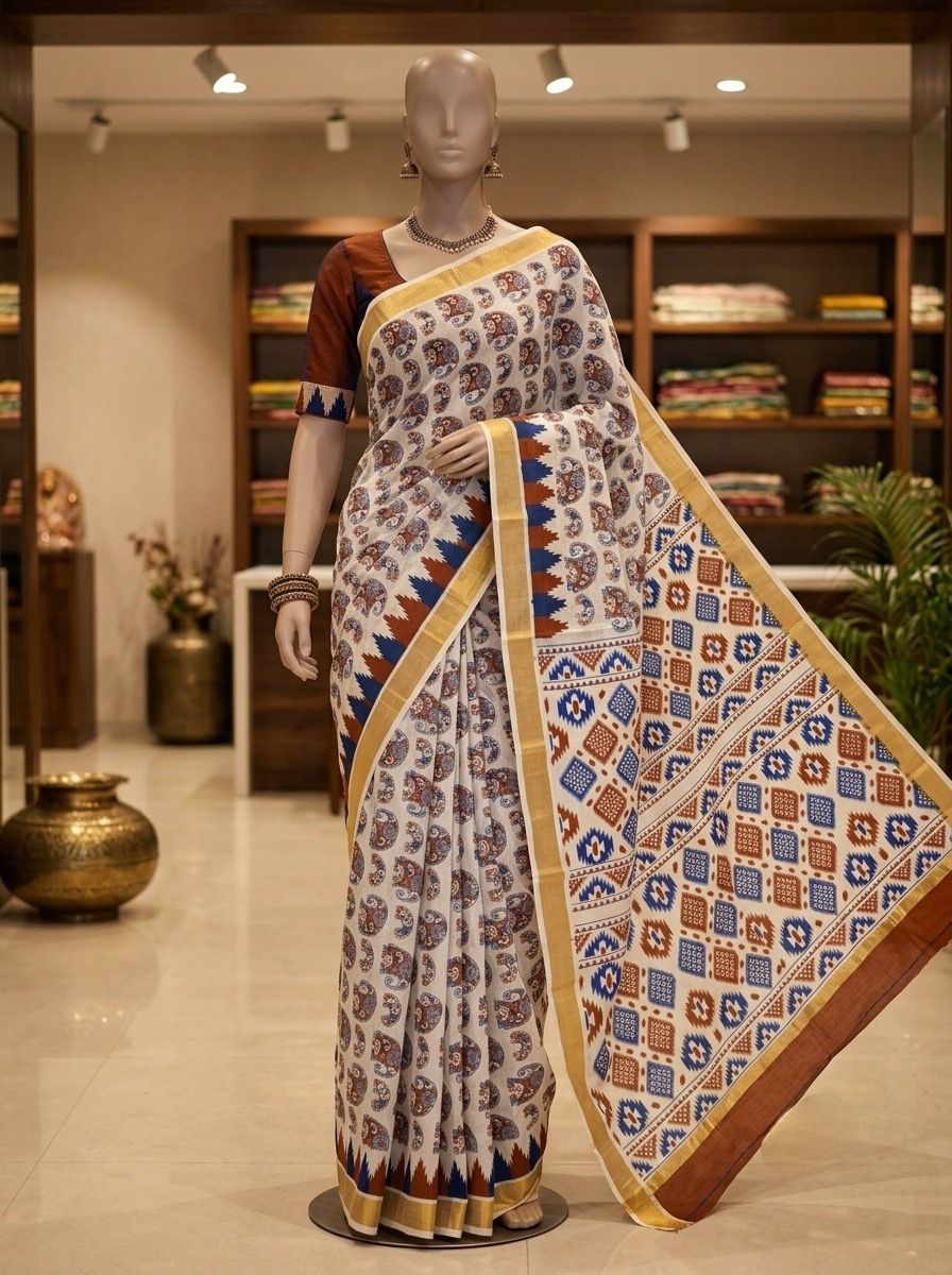 Printed Work Kerala Cotton