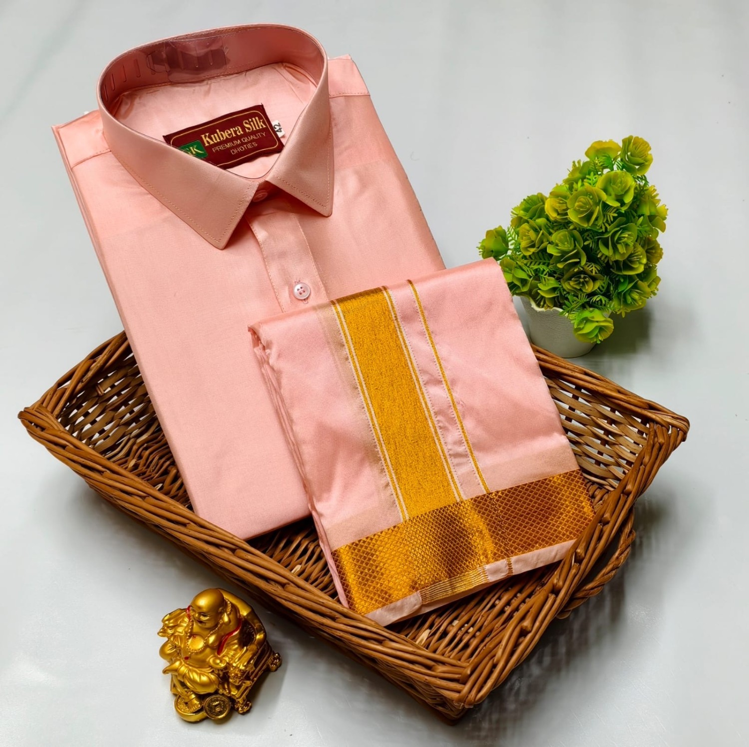 Wedding Pattu Dhoti Shirt