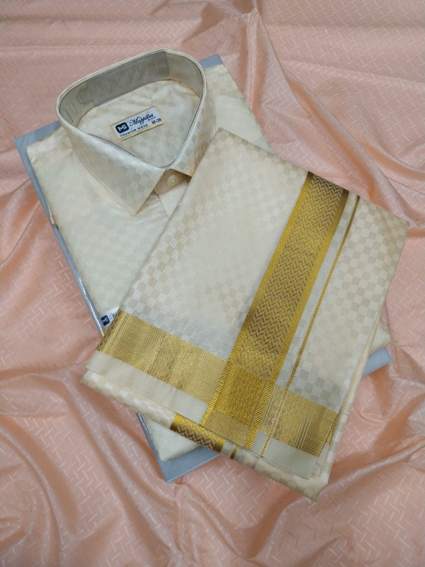 Wedding Pattu Dhoti Shirt