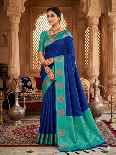 3D Embossed Semi Silk Sarees