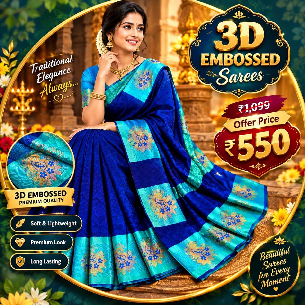3D Embossed Semi Silk