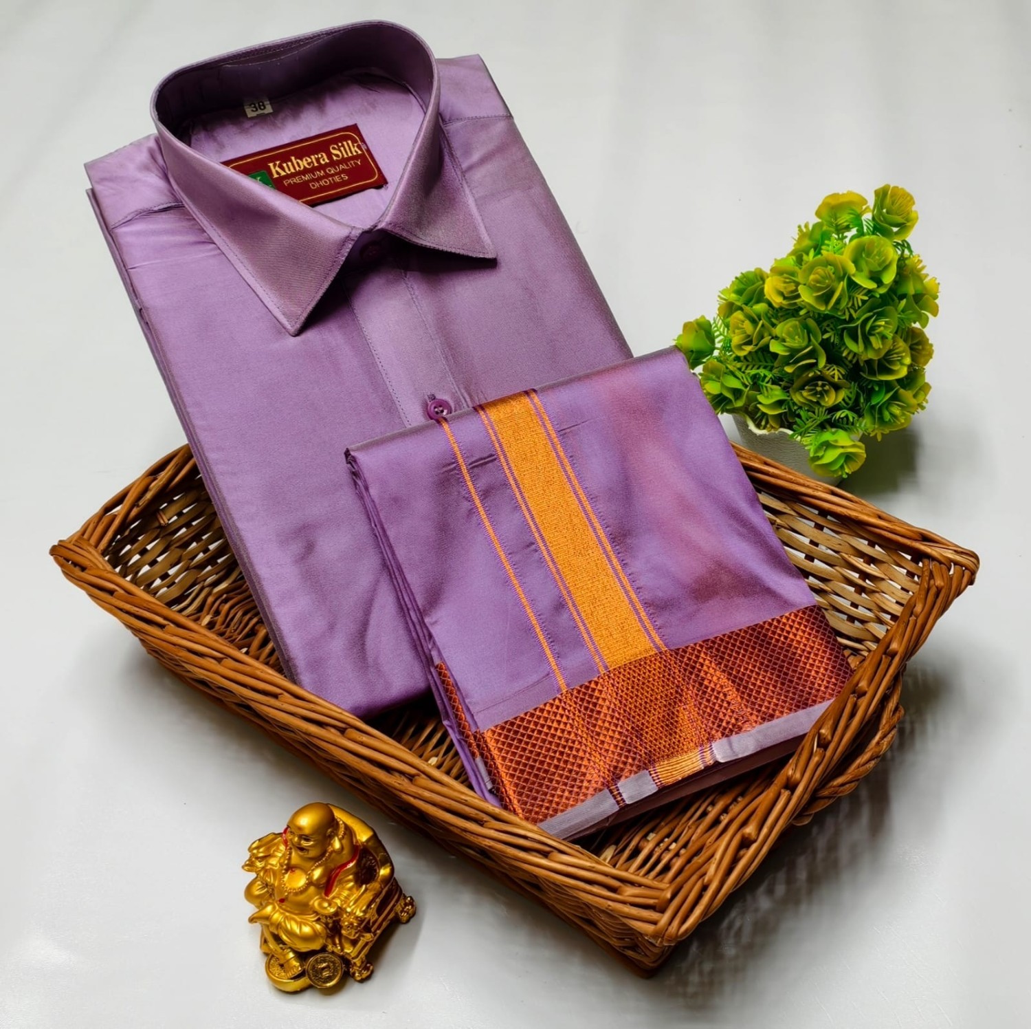 Wedding Pattu Dhoti Shirt